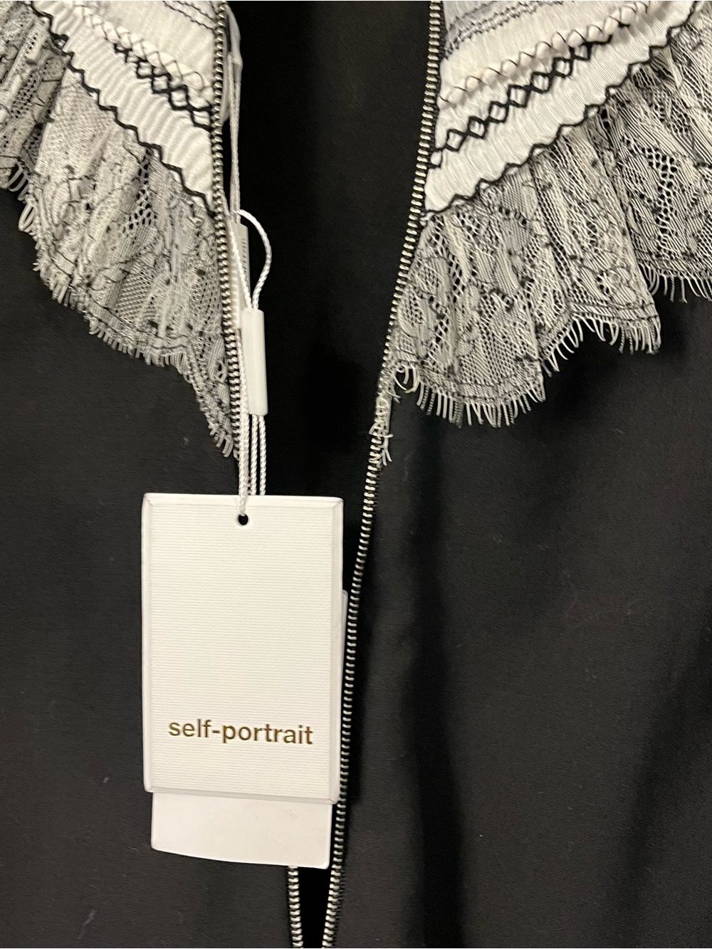 Self Portrait NWT Lace Pleated Trim Mini Dress - Picture 7 of 10